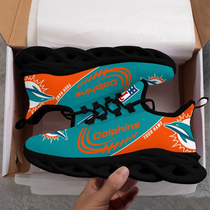 Custom Name Miami Dolphins Personalized Max Soul Shoes 81