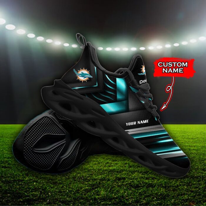 Custom Name Miami Dolphins Personalized Max Soul Shoes 86