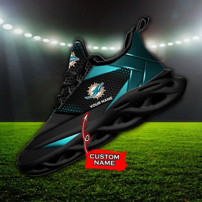 Custom Name Miami Dolphins Personalized Max Soul Shoes 87