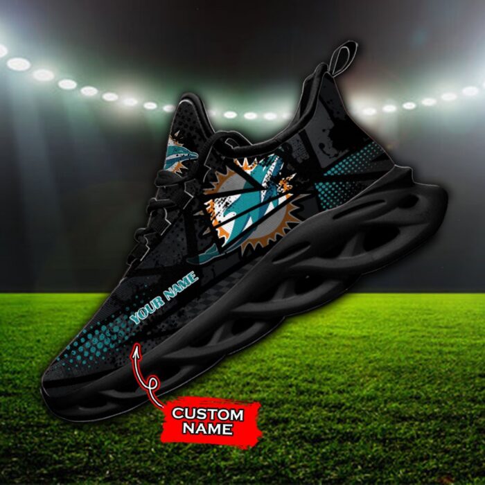 Custom Name Miami Dolphins Personalized Max Soul Shoes 92