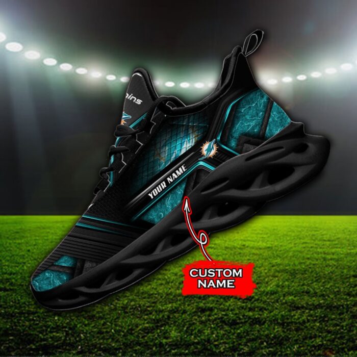 Custom Name Miami Dolphins Personalized Max Soul Shoes 93