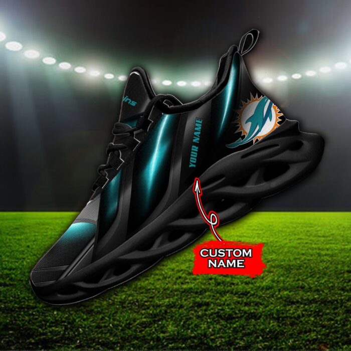 Custom Name Miami Dolphins Personalized Max Soul Shoes Ver 1