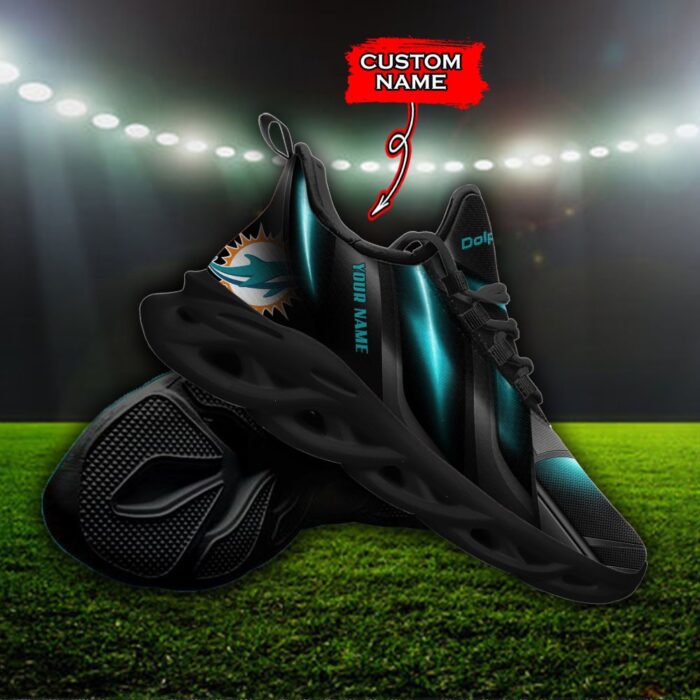 Custom Name Miami Dolphins Personalized Max Soul Shoes Ver 1