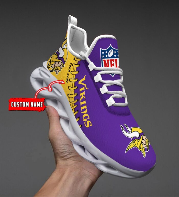 Custom Name Minnesota Vikings Max Soul Shoes