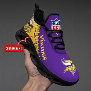 Custom Name Minnesota Vikings Max Soul Shoes