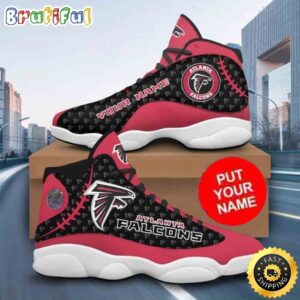 Custom Name NFL Atlanta Falcons Logo Design Air Jordan 13 Shoes Printed Logo JD 13