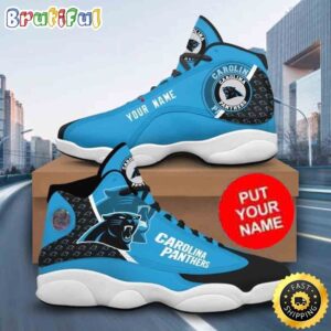 Custom Name NFL Carolina Panthers Air Jordan 13 Shoes Printed Logo JD 13