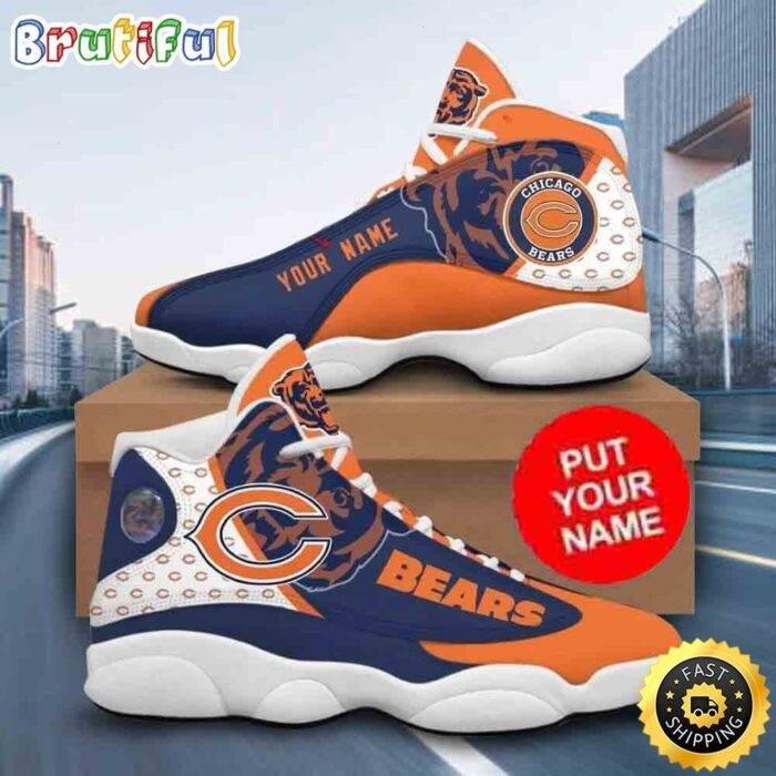 Custom Name NFL Chicago Bears Baseball Air Jordan 13 Shoes Printed Logo JD 13