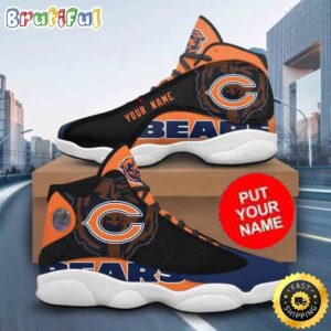 Custom Name NFL Chicago Bears Logo Design Air Jordan 13 Shoes Printed Logo JD 13