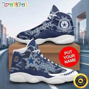 Custom Name NFL Dallas Cowboys Litmited Edition Air Jordan 13 Shoes Printed Logo JD 13