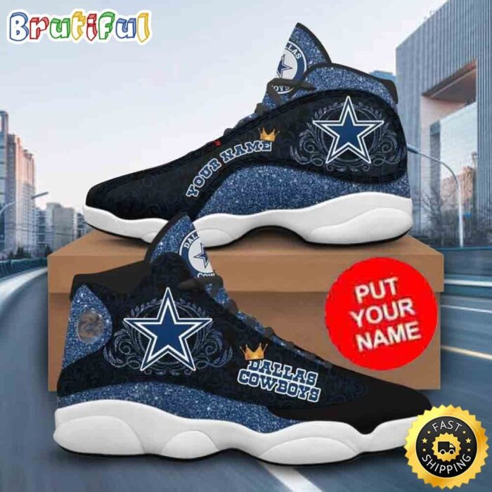 Custom Name NFL Dallas Cowboys Special Style Air Jordan 13 Shoes Printed Logo JD 13