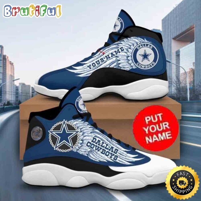 Custom Name NFL Dallas Cowboys Swing Air Jordan 13 Shoes Printed Logo JD 13