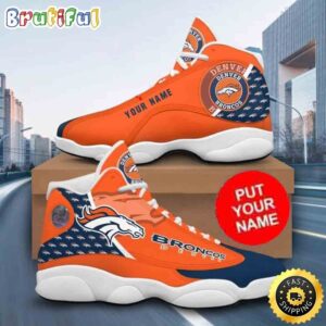 Custom Name NFL Denver Broncos Air Jordan 13 Shoes Printed Logo JD 13