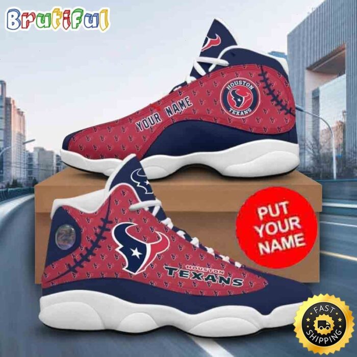 Custom Name NFL Houston Texans Logo Pattern Air Jordan 13 Shoes Printed Logo JD 13