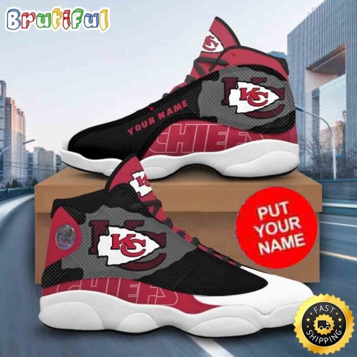 Custom Name NFL Kansas City Chiefs Air Jordan 13 Shoes Printed Logo JD 13