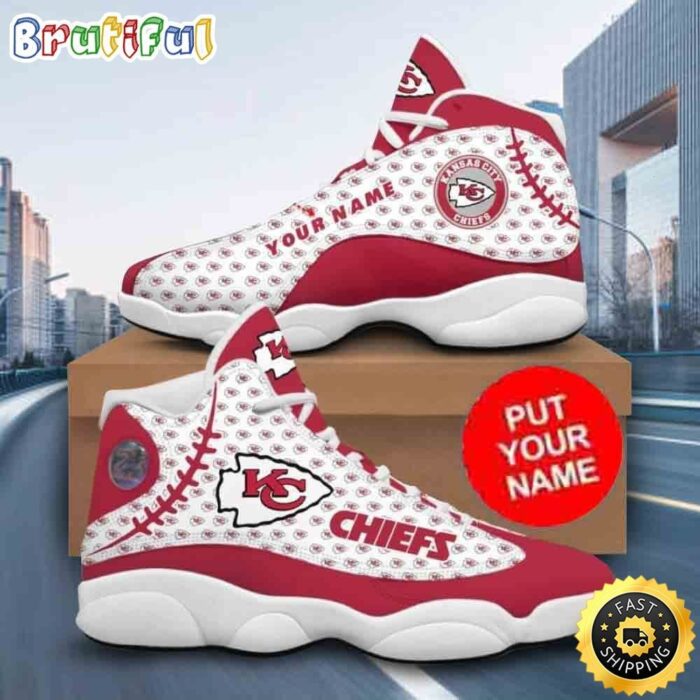 Custom Name NFL Kansas City Chiefs Logo Design Air Jordan 13 Shoes Printed Logo JD 13