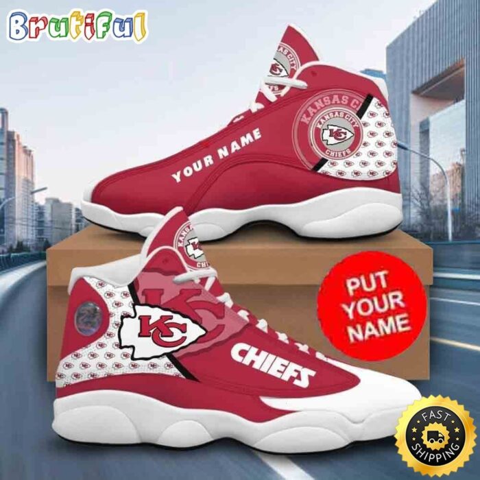 Custom Name NFL Kansas City Chiefs Logo Pattern Air Jordan 13 Shoes Printed Logo JD 13