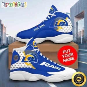 Custom Name NFL Los Angeles Rams Air Jordan 13 Shoes Printed Logo JD 13