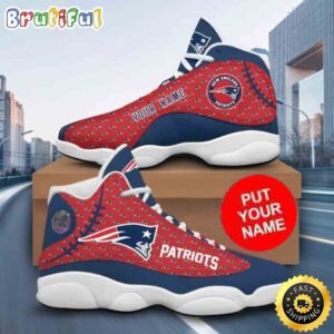 Custom Name NFL New England Patriots Air Jordan 13 Shoes Printed Logo JD 13