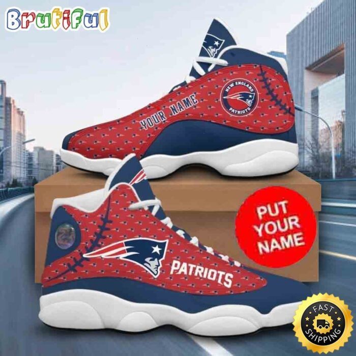 Custom Name NFL New England Patriots Air Jordan 13 Shoes Printed Logo JD 13