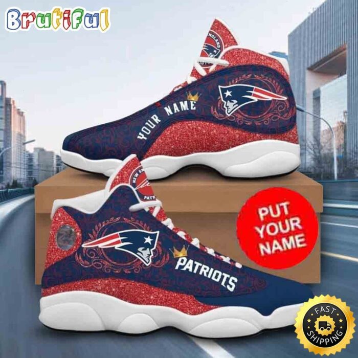 Custom Name NFL New England Patriots Colorful Air Jordan 13 Shoes Printed Logo JD 13