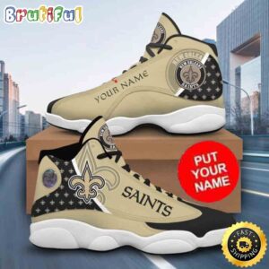 Custom Name NFL New Orleans Saints Air Jordan 13 Shoes Printed Logo JD 13