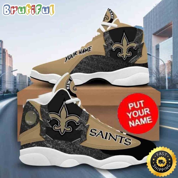 Custom Name NFL New Orleans Saints Limited Version Air Jordan 13 Shoes Printed Logo JD 13