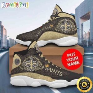 Custom Name NFL New Orleans Saints Limited Version Air Jordan 13 Shoes VPrinted Logo JD 13