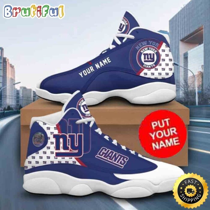 Custom Name NFL New York Giants Air Jordan 13 Shoes Printed Logo JD 13