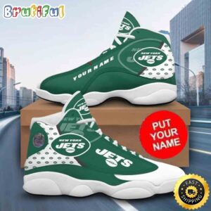 Custom Name NFL New York Jets Air Jordan 13 Shoes Printed Logo JD 13