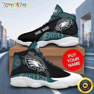 Custom Name NFL Philadelphia Eagles Air Jordan 13 Shoes Printed Logo JD 13