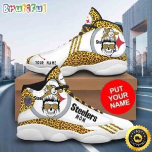 Custom Name NFL Pittsburgh Steelers Skull Girl Air Jordan 13 Shoes Printed Logo JD 13