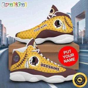 Custom Name NFL Washington Redskins Logo Pattern Air Jordan 13 Shoes Printed Logo JD 13