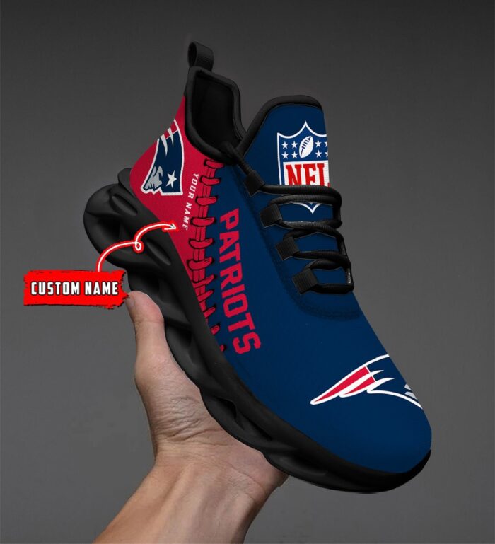 Custom Name New England Patriots Max Soul Shoes