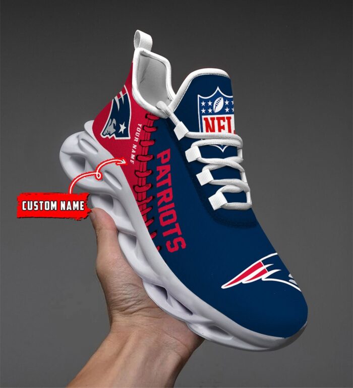 Custom Name New England Patriots Max Soul Shoes