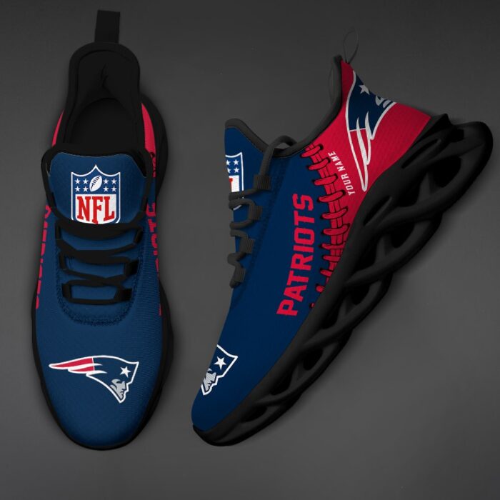 Custom Name New England Patriots Max Soul Shoes