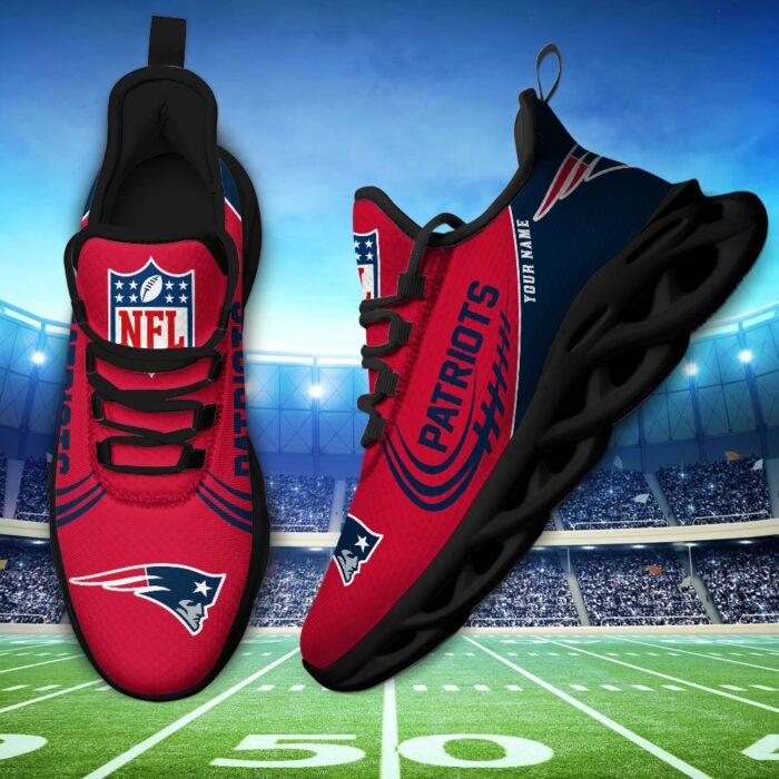 Custom Name New England Patriots Personalized Max Soul Shoes for Fan