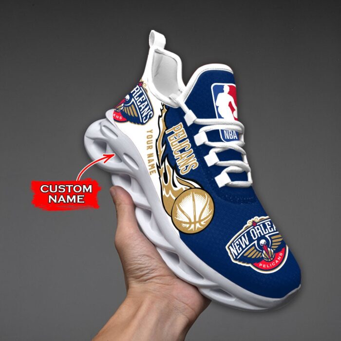 Custom Name New Orleans Pelicans Personalized Max Soul Shoes 100 M12