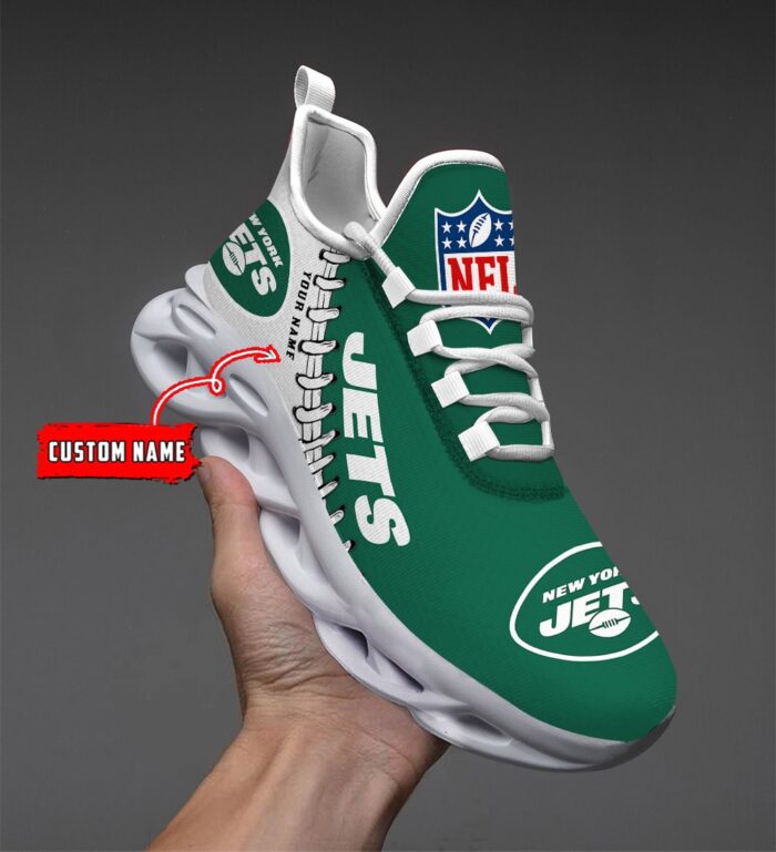 Custom Name New York Jets Max Soul Shoes