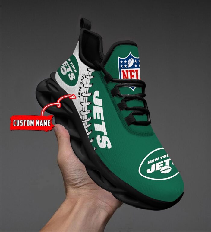 Custom Name New York Jets Max Soul Shoes