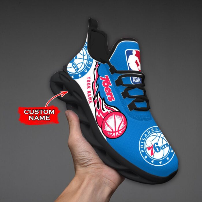 Custom Name Philadelphia 76ers Personalized Max Soul Shoes 100 M12