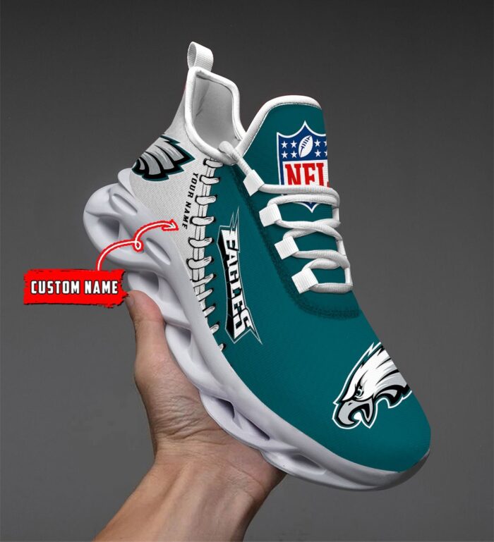 Custom Name Philadelphia Eagles Max Soul Shoes for Fan