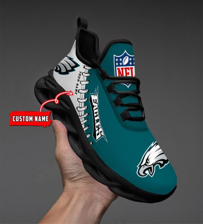 Custom Name Philadelphia Eagles Max Soul Shoes for Fan