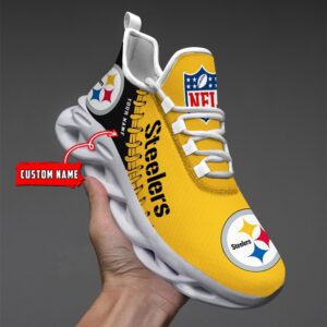 Custom Name Pittsburgh Steelers Max Soul Shoes