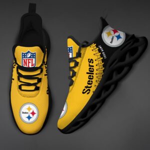 Custom Name Pittsburgh Steelers Max Soul Shoes