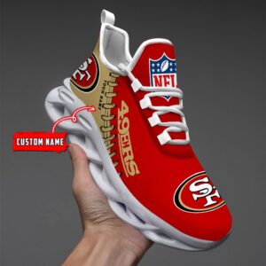 Custom Name San Francisco 49ers Max Soul Shoes for Fan