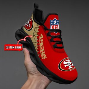 Custom Name San Francisco 49ers Max Soul Shoes for Fan