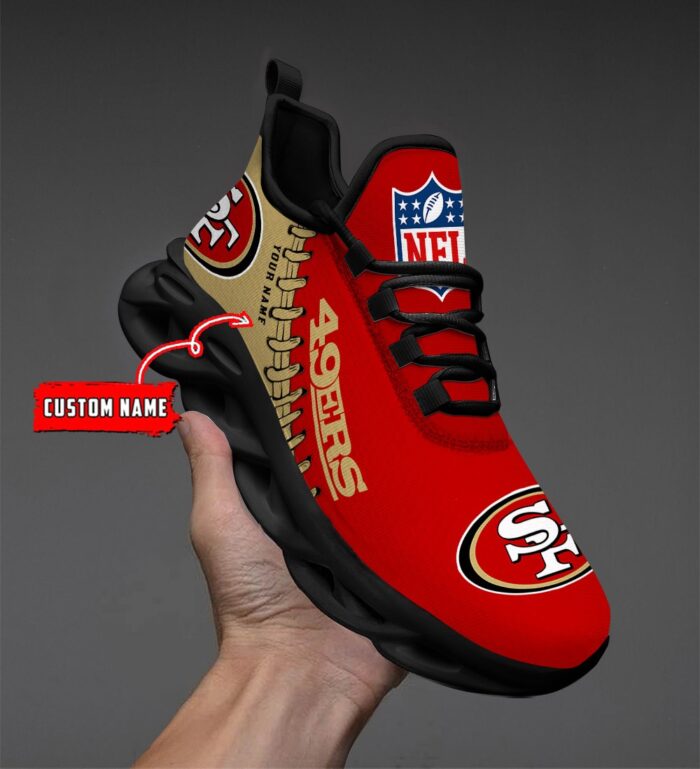 Custom Name San Francisco 49ers Max Soul Shoes for Fan