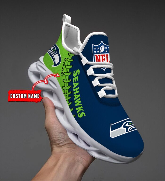 Custom Name Seattle Seahawks Max Soul Shoes