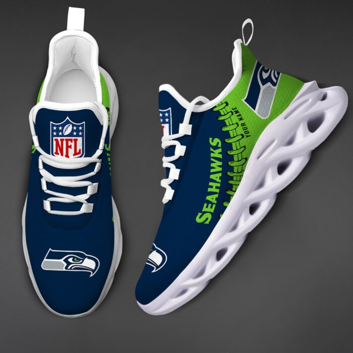 Custom Name Seattle Seahawks Max Soul Shoes